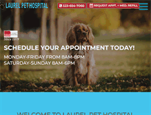 Tablet Screenshot of laurelpethospital.com